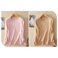 Pure Cashmere Sweater Women New Design Knitted Pullover Solid Color with Long Sleeve O Neck